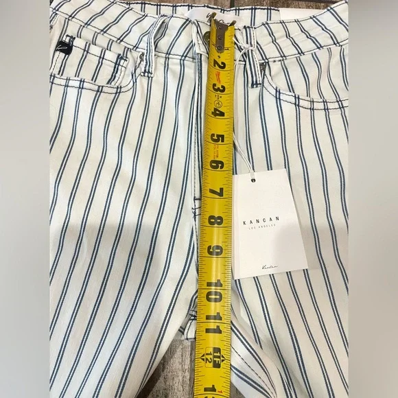 Kancan striped bell High Rise Super Striped Stretch jeans Women’s Size 5/26 NWT - Picture 10 of 11